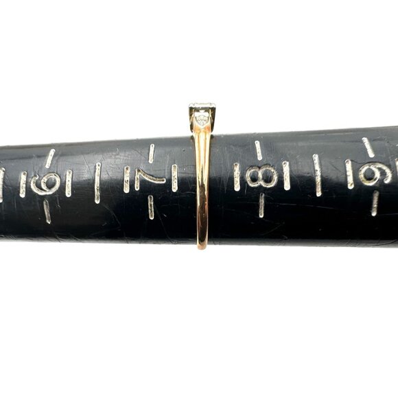 Estate Find 14K & 18K Yellow White Gold Diamond Ring Size 7.5 Vintage Engagement - Picture 5 of 6